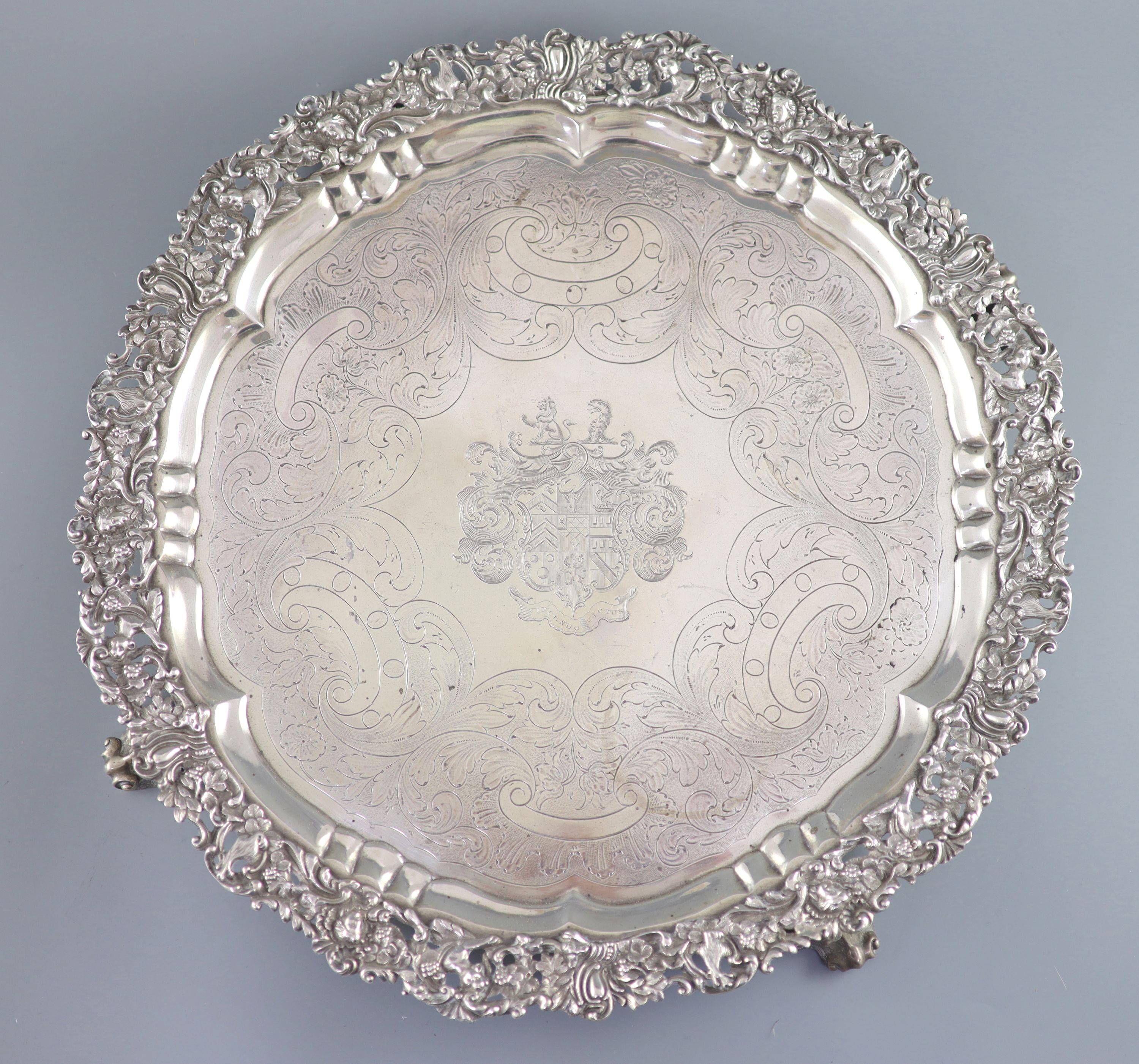 A good early George III silver salver by John Carter II